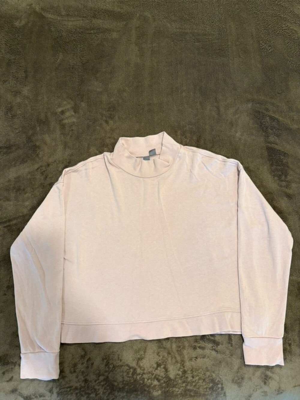 Sweaty Betty After Class Funnel Neck Crop Sweatshirt Lavender Pink Women’s US 10